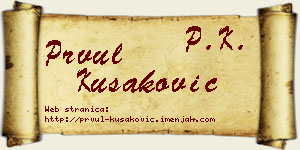 Prvul Kušaković vizit kartica